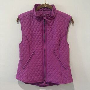 Shires Vest Women’s XS Purple Quilted Bodywarmer Gillet Equestrian Wear Full Zip
